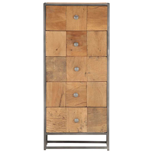 Drawer Cabinet | Brown | Solid Reclaimed Wood | 45x30x100 cm | Cabinet