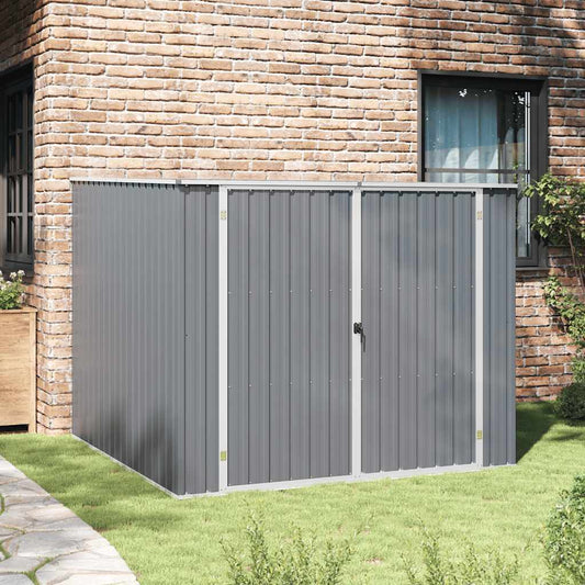 46254 vidaXL Garden Shed Grey 195x198x159 cm Galvanised Steel