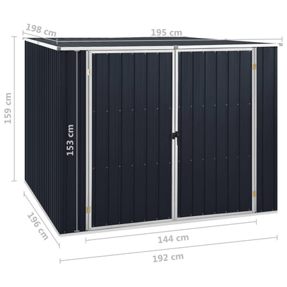 Garden Shed Anthracite 195x198x159 cm Galvanised Steel