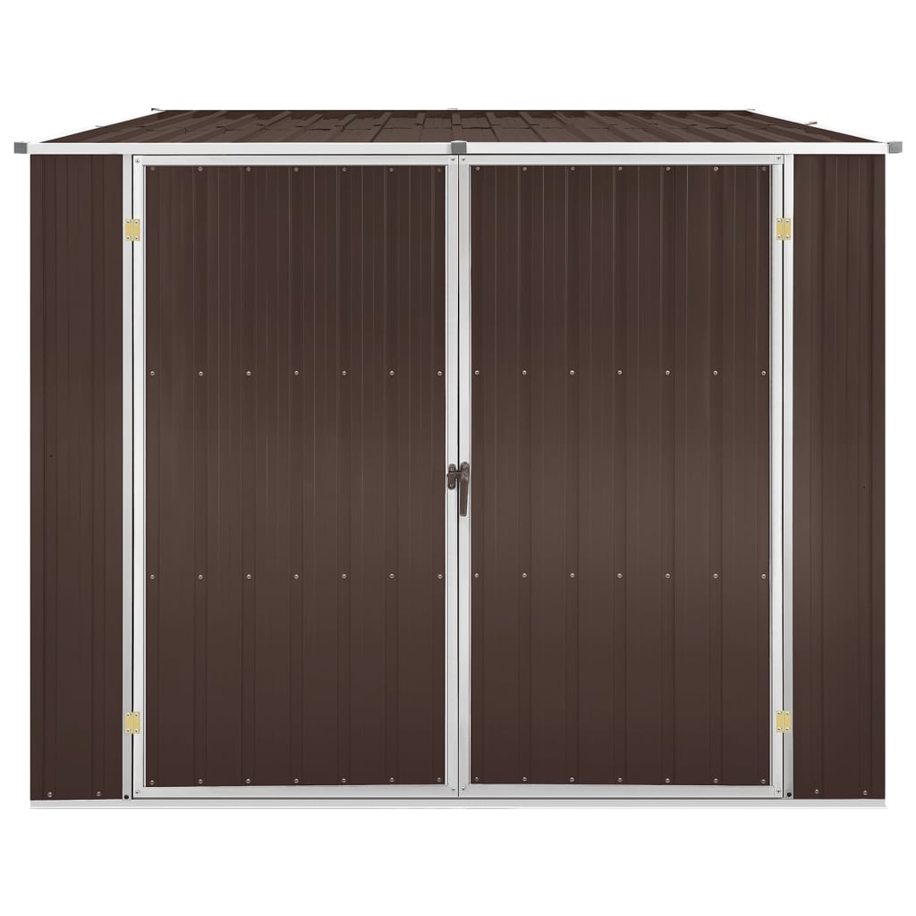 Garden Shed Brown 195x198x159 cm Galvanised Steel