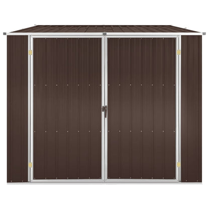 Garden Shed Brown 195x198x159 cm Galvanised Steel