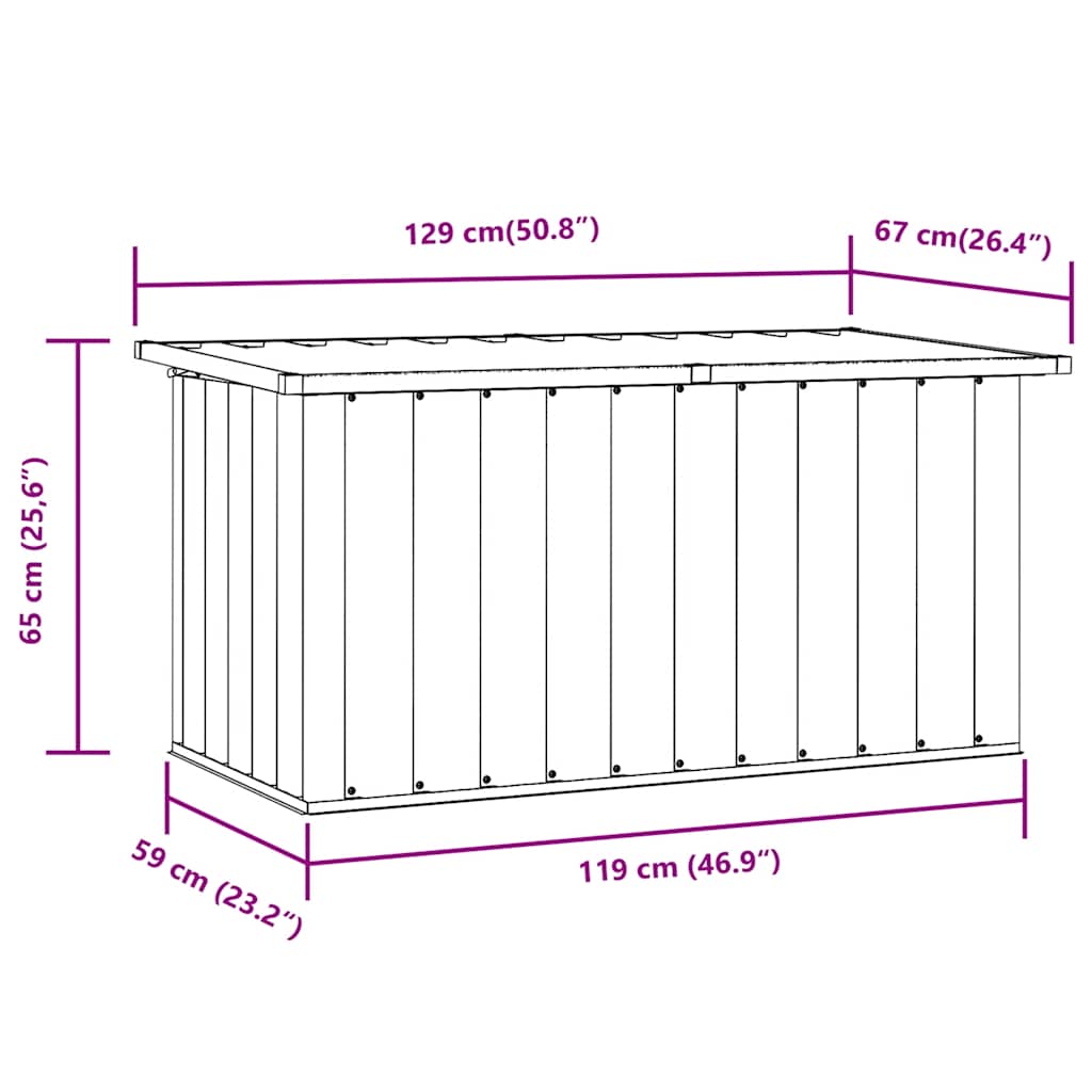 Patio Storage Box Gray 50.8"x26.4"x25.6