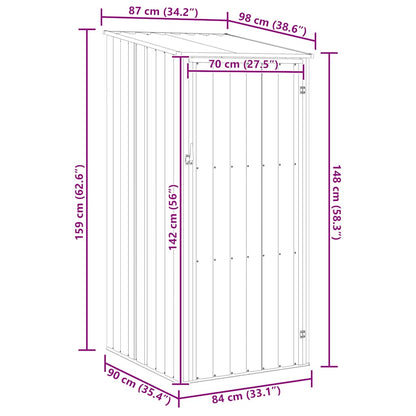 Garden Shed | Anthracite | Galvanised Steel | Medium