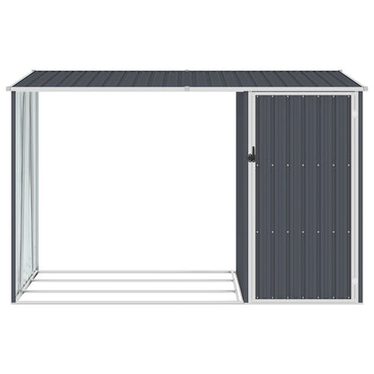 Garden Firewood Shed Anthracite 245x98x159 cm Galvanised Steel