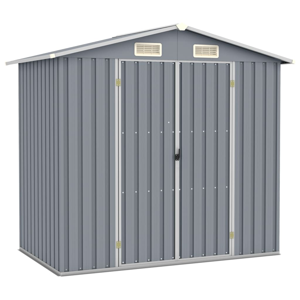 Garden Shed Grey 205x129x183 cm Galvanised Steel