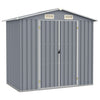 Garden Shed Grey 205x129x183 cm Galvanised Steel
