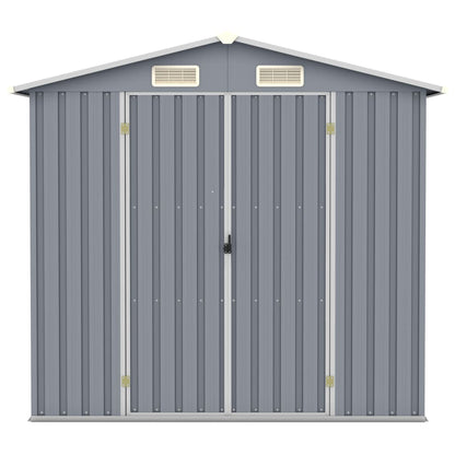 Garden Shed Grey 205x129x183 cm Galvanised Steel