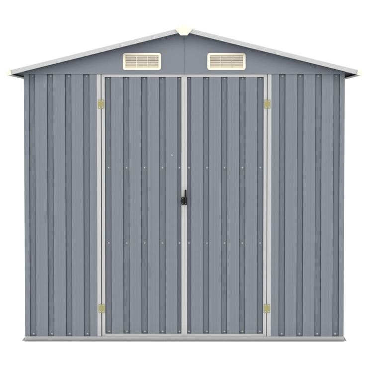 Garden Shed Grey 205x129x183 cm Galvanised Steel