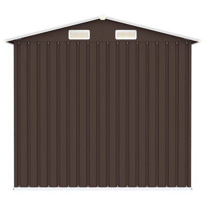 Garden Shed Brown 205x129x183 cm Galvanised Steel