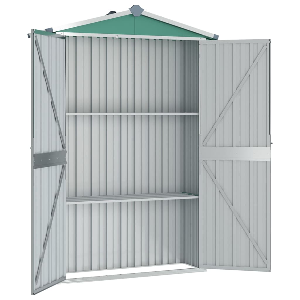 Garden Shed Green 116x45x175 cm Galvanised Steel