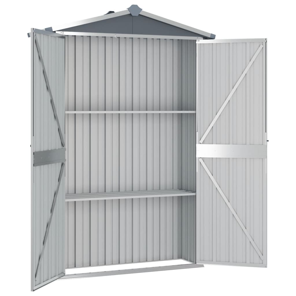 Garden Shed Grey 116x45x175 cm Galvanised Steel