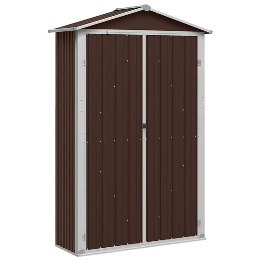 Garden Shed Brown Galvanized Steel and Plastic