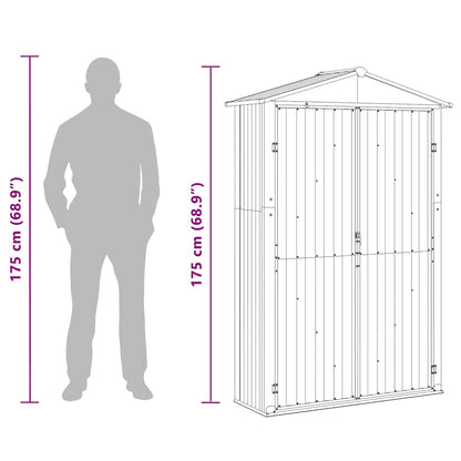 Garden Shed Brown 116x45x175 cm Galvanised Steel