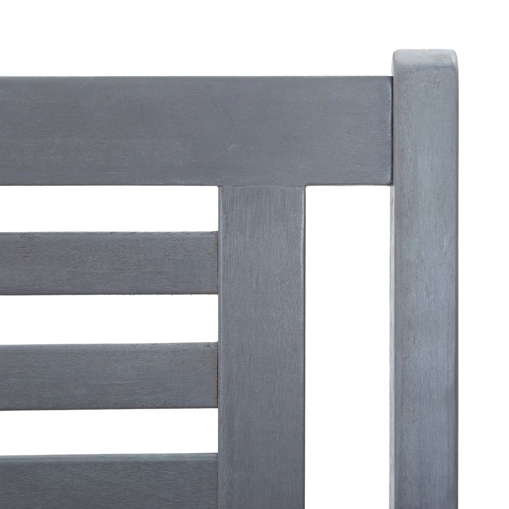 2-Seater Patio Bench 47.2" Gray Solid Wood Eucalyptus