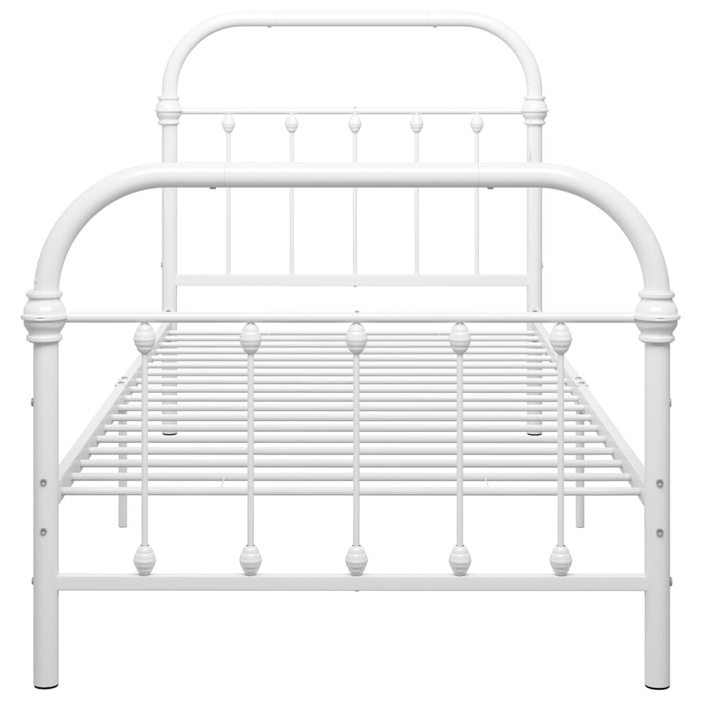 Bed Frame without Mattress White Metal 90x200 cm