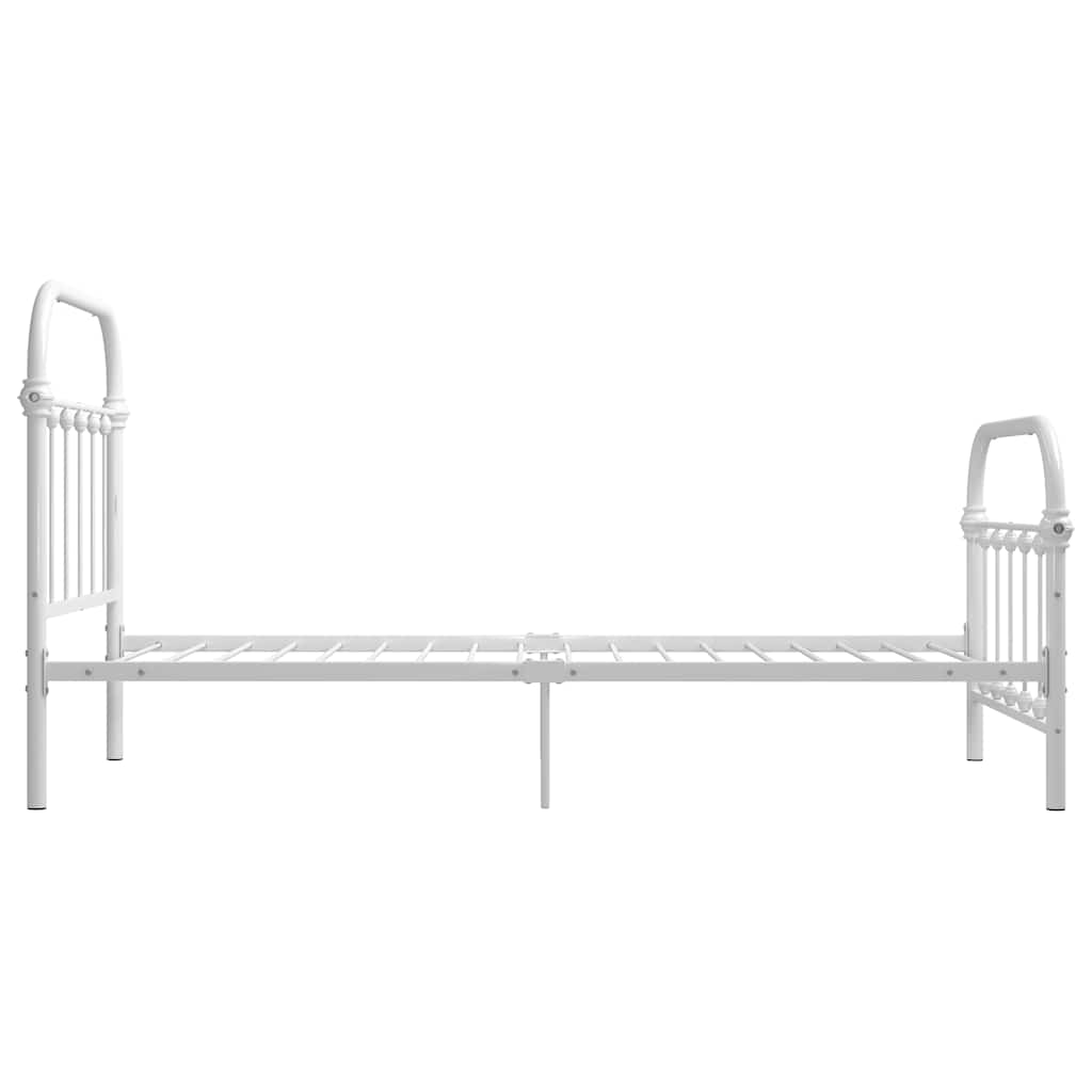 Bed Frame without Mattress White Metal 90x200 cm