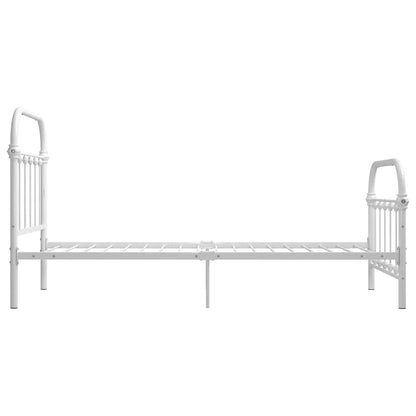 Bed Frame without Mattress White Metal 90x200 cm