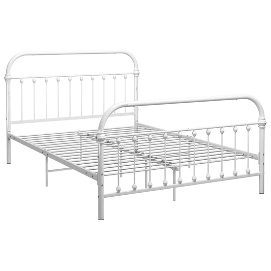 284494 vidaXL Bed Frame without Mattress White Metal 120x200 cm