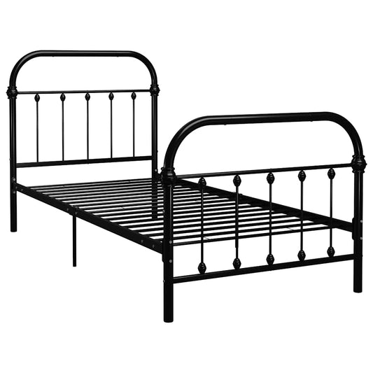 Bed Frame without Mattress Black Metal 90x200 cm