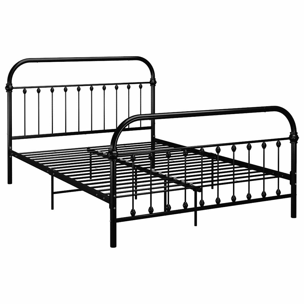 Bed Frame | Black | Metal | Double | Heavy Duty | Vintage
