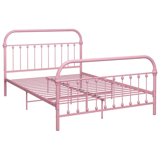 Bed Frame without Mattress Pink Metal 120x200 cm