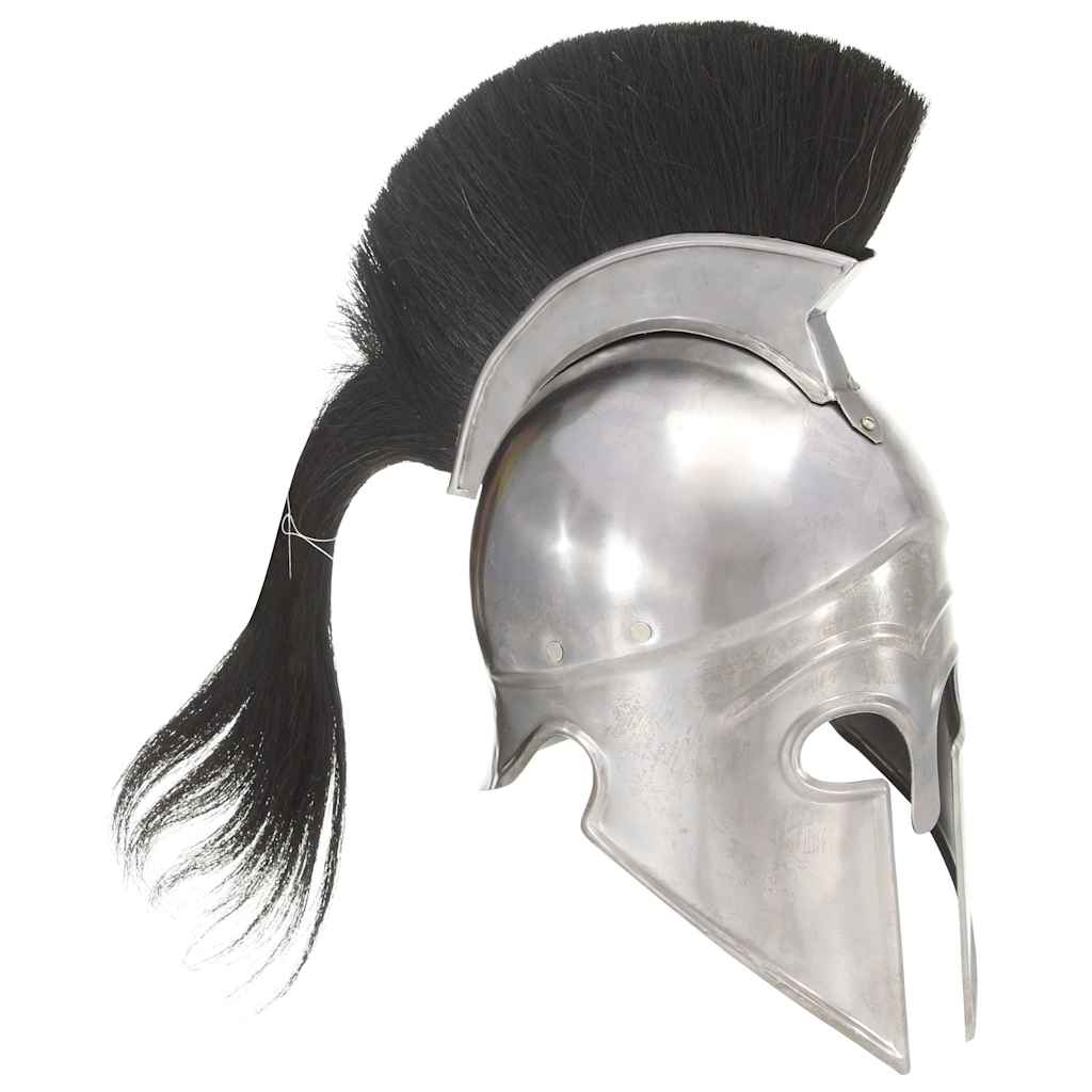 286120 vidaXL Greek Warrior Helmet Antique Replica LARP Silver Steel