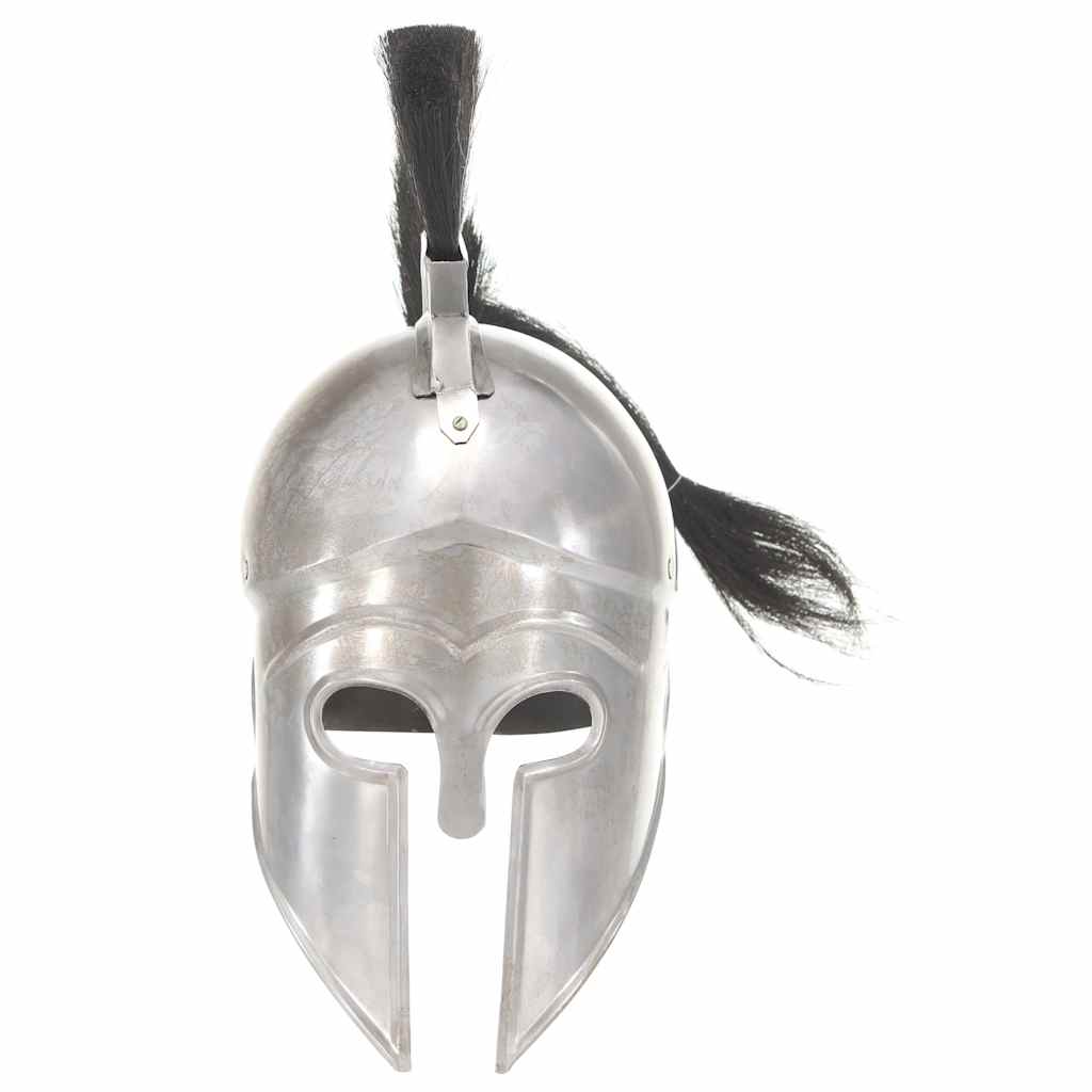 286120 vidaXL Greek Warrior Helmet Antique Replica LARP Silver Steel