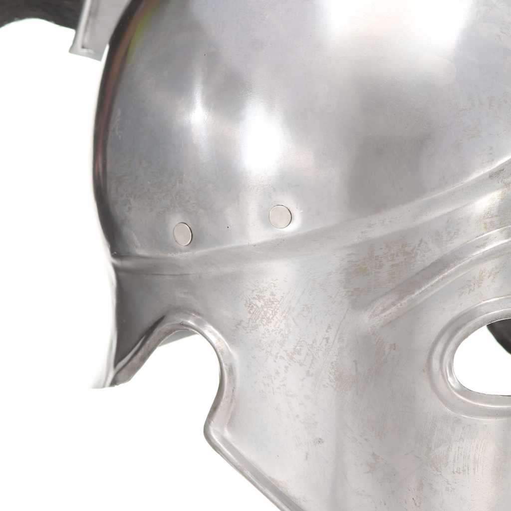 286120 vidaXL Greek Warrior Helmet Antique Replica LARP Silver Steel