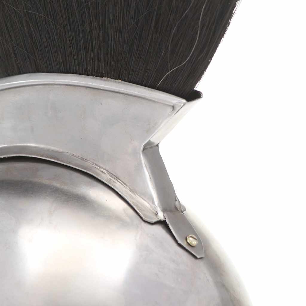 286120 vidaXL Greek Warrior Helmet Antique Replica LARP Silver Steel