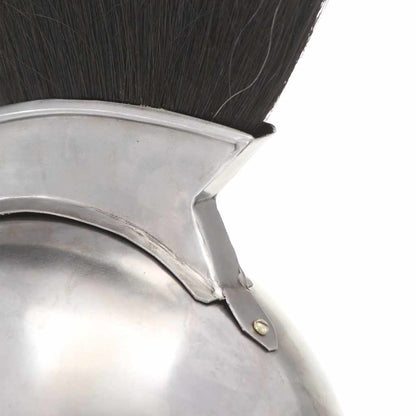 286120 vidaXL Greek Warrior Helmet Antique Replica LARP Silver Steel