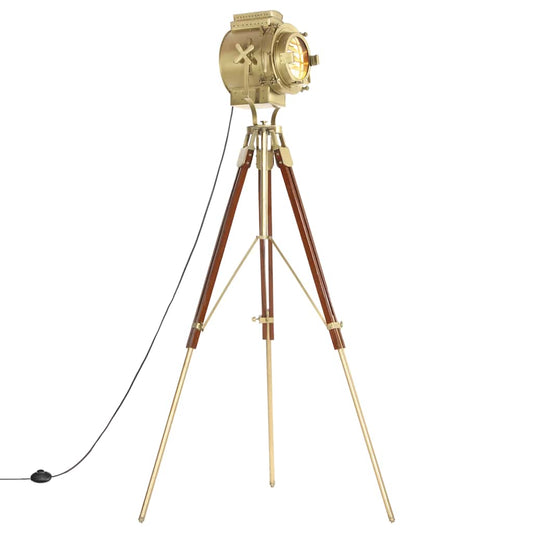 Floor Lamp | Natural and brass | Solid mango wood | Large | Floor Lamp