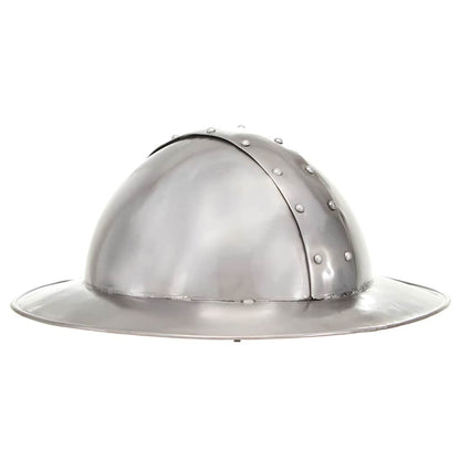 286213 vidaXL Medieval Knight Helmet Antique Replica LARP Silver Steel