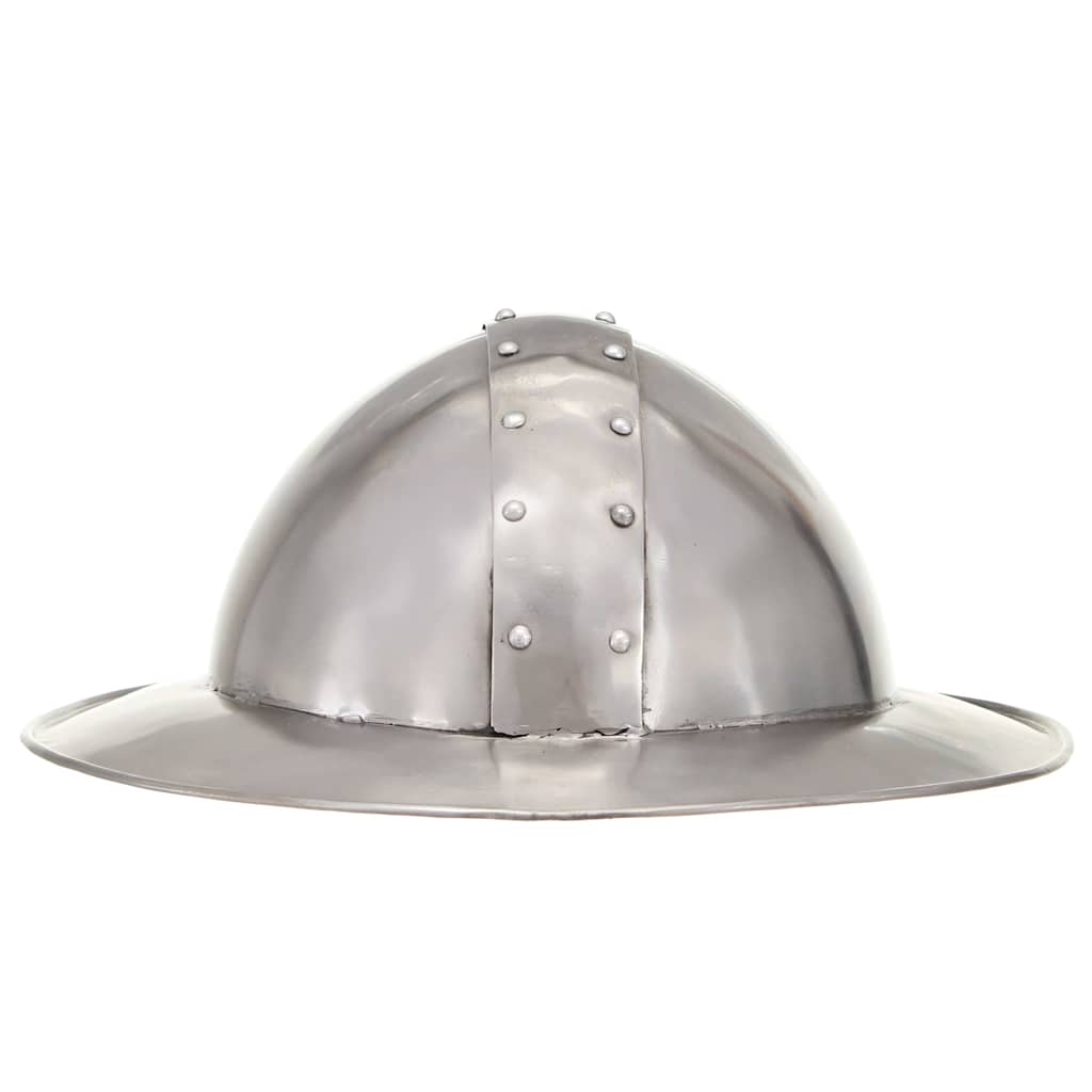 286213 vidaXL Medieval Knight Helmet Antique Replica LARP Silver Steel