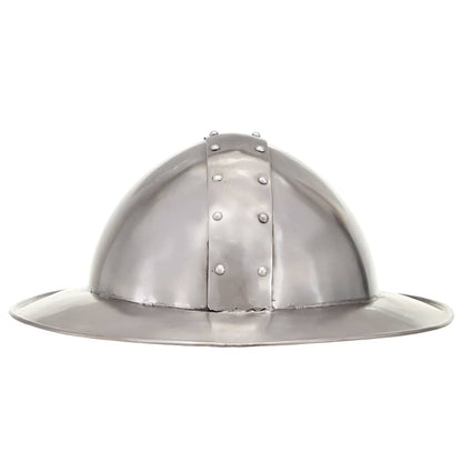286213 vidaXL Medieval Knight Helmet Antique Replica LARP Silver Steel