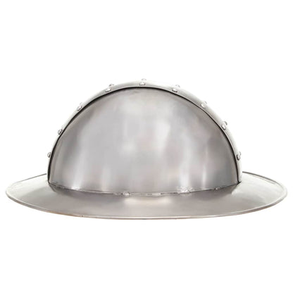 286213 vidaXL Medieval Knight Helmet Antique Replica LARP Silver Steel