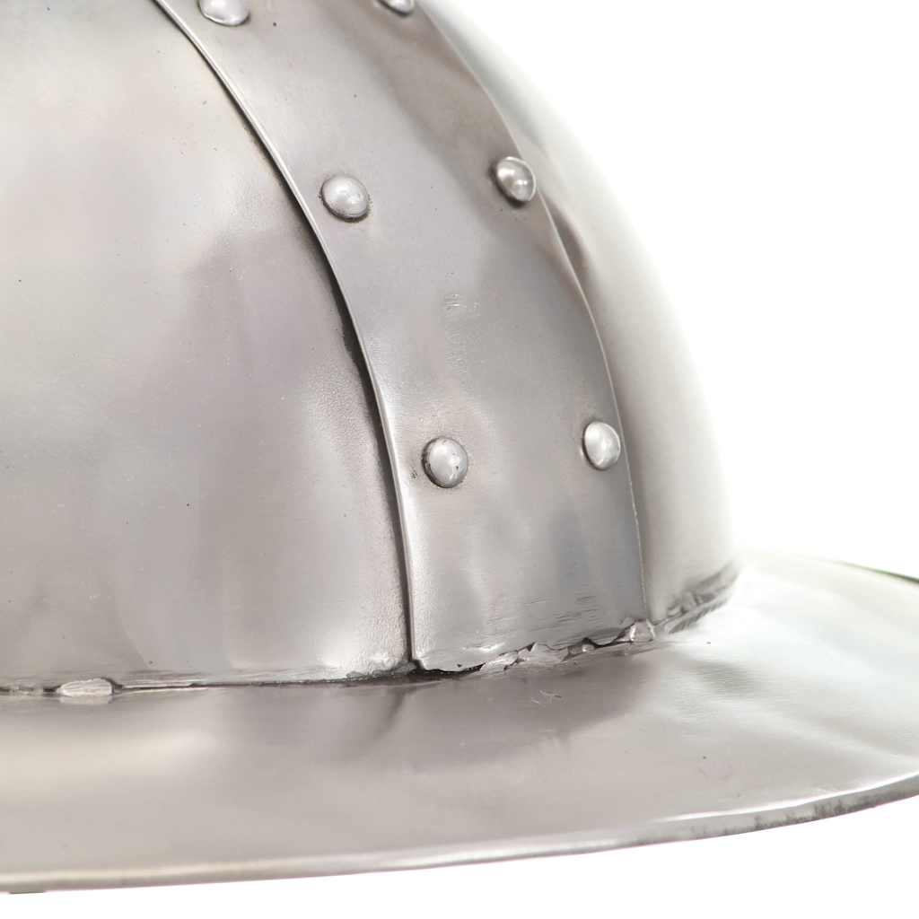 286213 vidaXL Medieval Knight Helmet Antique Replica LARP Silver Steel