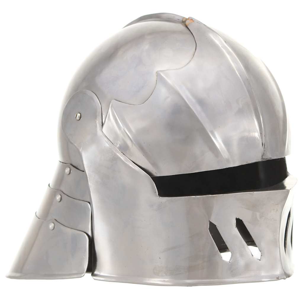 286215 vidaXL Medieval Knight Helmet Antique Replica LARP Silver Steel