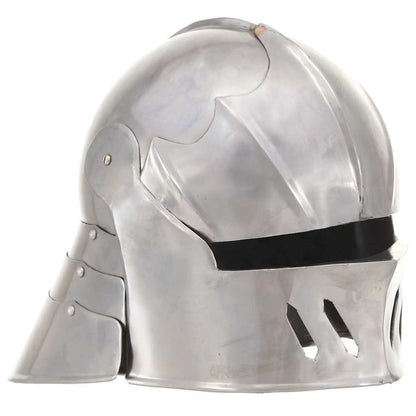 286215 vidaXL Medieval Knight Helmet Antique Replica LARP Silver Steel