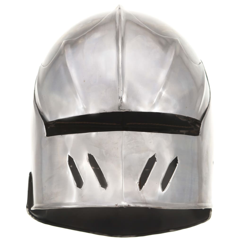 286215 vidaXL Medieval Knight Helmet Antique Replica LARP Silver Steel