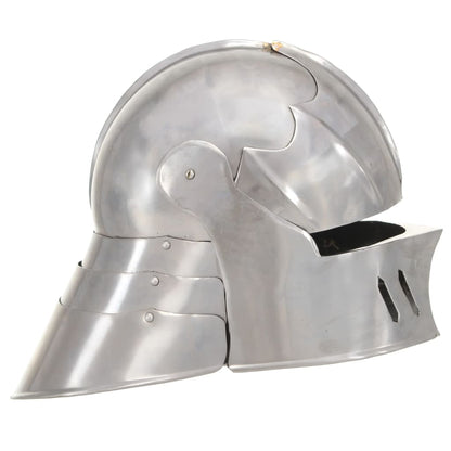 286215 vidaXL Medieval Knight Helmet Antique Replica LARP Silver Steel
