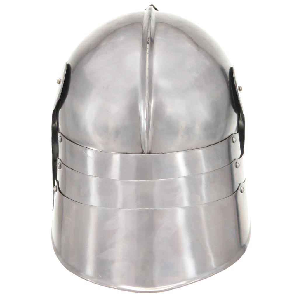 286215 vidaXL Medieval Knight Helmet Antique Replica LARP Silver Steel