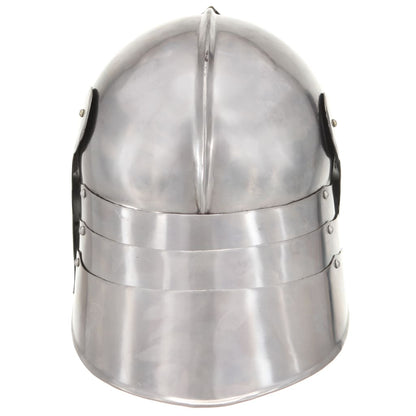 286215 vidaXL Medieval Knight Helmet Antique Replica LARP Silver Steel