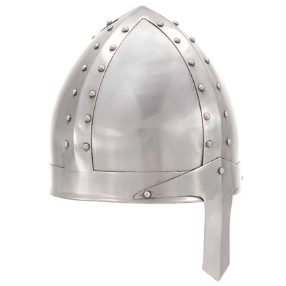 286216 vidaXL Medieval Knight Helmet Antique Replica LARP Silver Steel