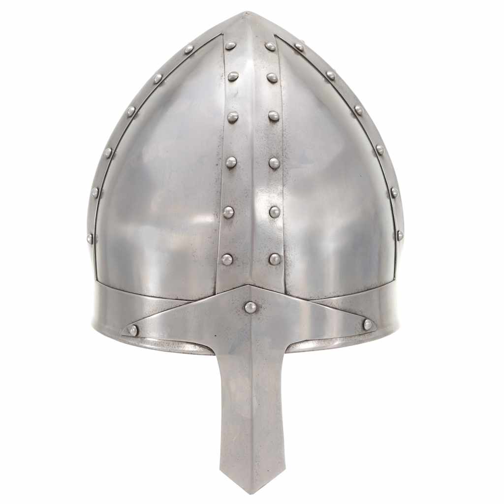 286216 vidaXL Medieval Knight Helmet Antique Replica LARP Silver Steel