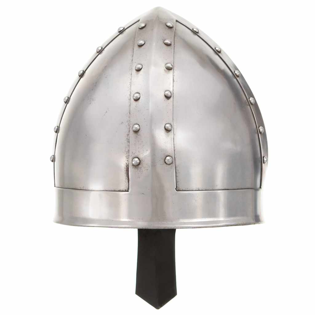 286216 vidaXL Medieval Knight Helmet Antique Replica LARP Silver Steel