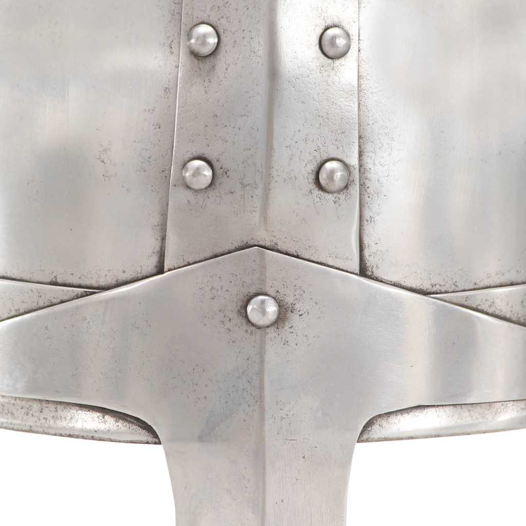 286216 vidaXL Medieval Knight Helmet Antique Replica LARP Silver Steel