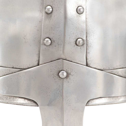 286216 vidaXL Medieval Knight Helmet Antique Replica LARP Silver Steel