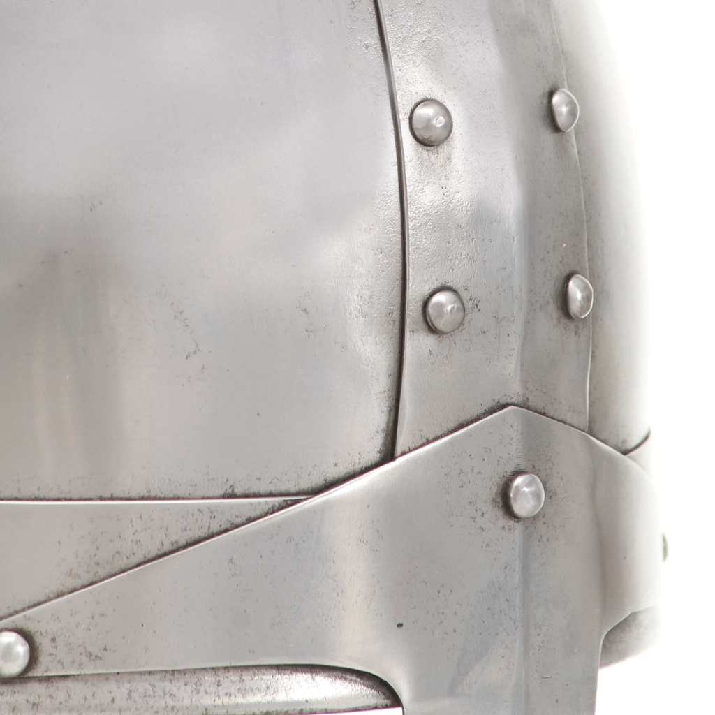 286216 vidaXL Medieval Knight Helmet Antique Replica LARP Silver Steel