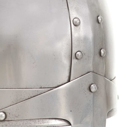 286216 vidaXL Medieval Knight Helmet Antique Replica LARP Silver Steel