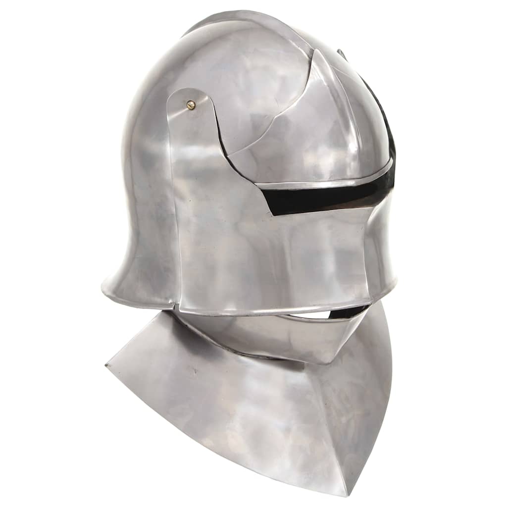 286220 vidaXL Medieval Knight Helmet Antique Replica LARP Silver Steel